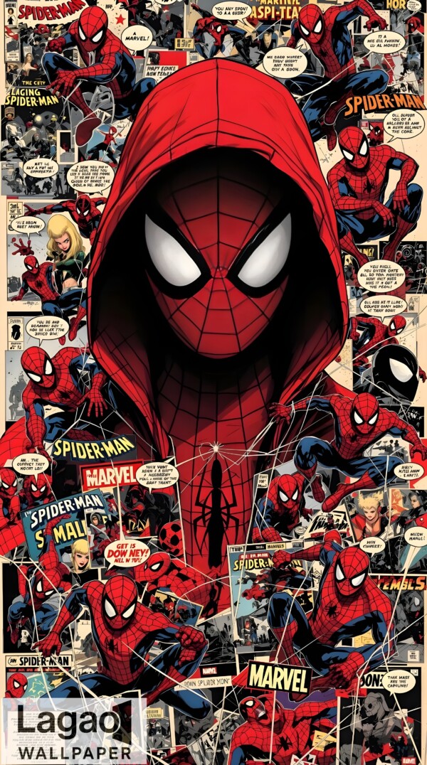 Spider-Man Comic Collage Marvel 4K Wallpaper