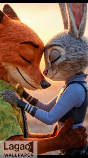 Nick and Judy Zootopia 4K Romantic Love Wallpaper