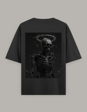 Unisex Oversized Classic T-Shirt Dark Glitch Skeleton
