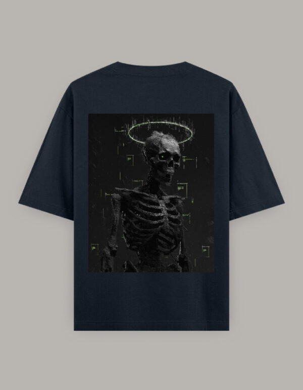 Unisex Oversized Classic T-Shirt Dark Glitch Skeleton - Image 3