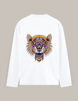Men's Full Sleeve Royal Tiger Vector T-Shirt