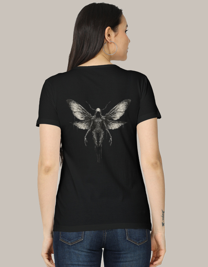 Women's Classic Dark Gothic Moth-Human Hybrid  T-Shirt