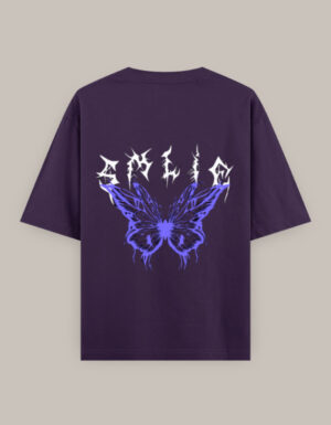 Women's Oversized Classic Trendy Purple Butterfly T-Shirt