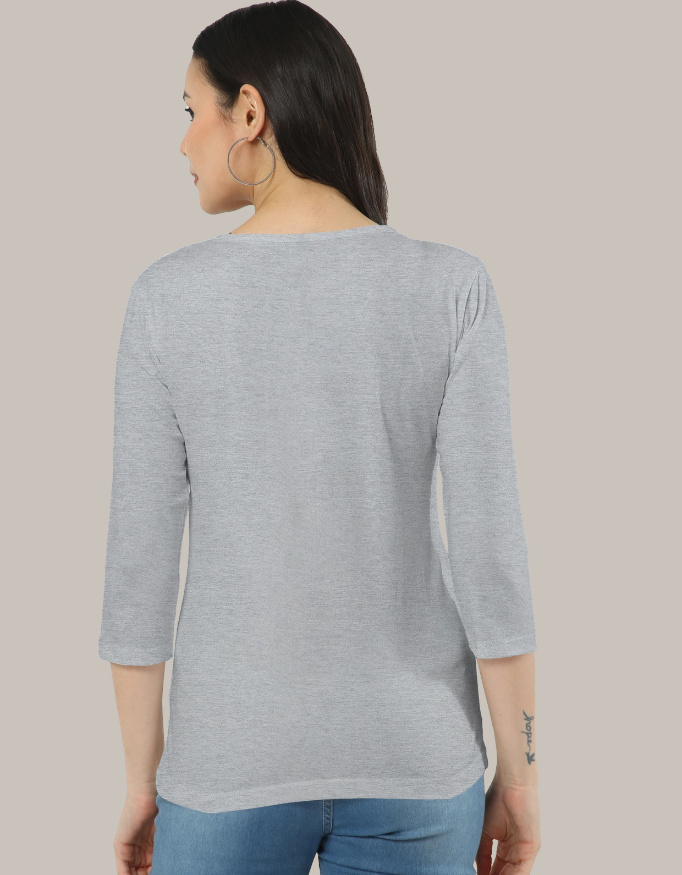 Women's Full Sleeve Intricate Black and White Mandala Design T-Shirt - Image 2