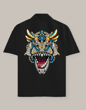 Men's Oversized Tribal Dragon Shirt