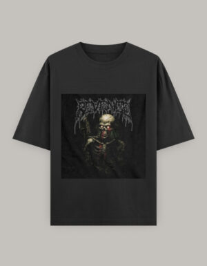 Men's Oversized Death Metal Skeleton Graphic T-Shirt
