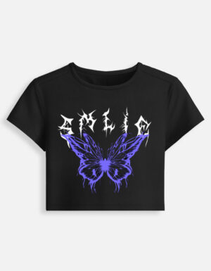 SMILE Purple Tribal Butterfly Tee