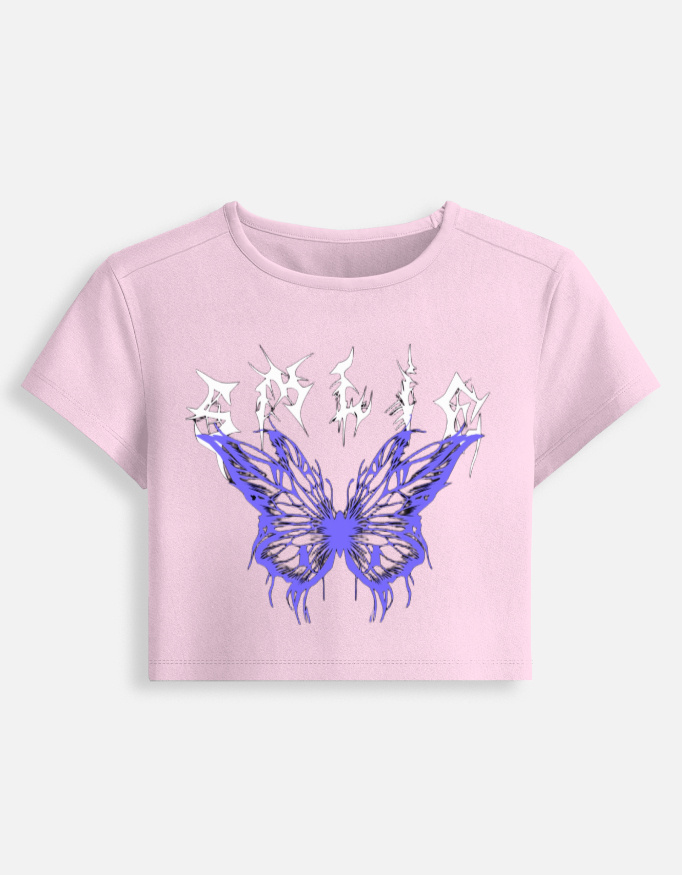 SMILE Purple Tribal Butterfly Tee - Image 3