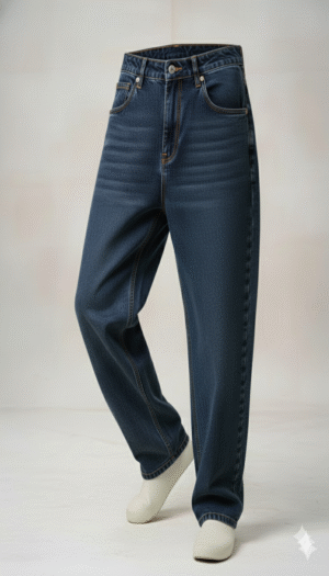 Classic Dark Wash Baggy Jeans | Unisex Relaxed Fit High-Rise Denim